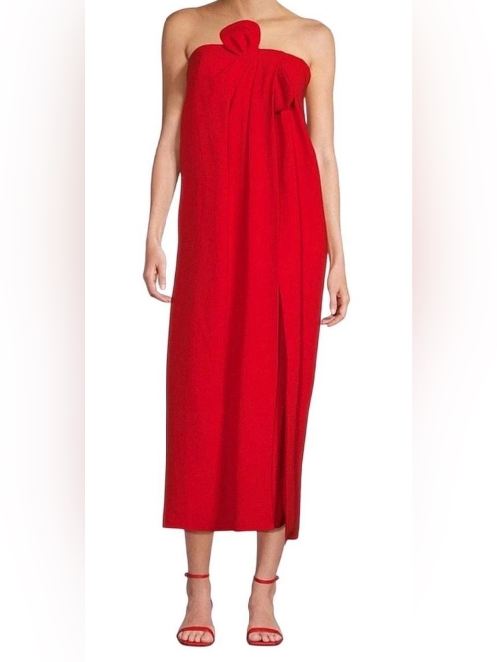 ANTONIO MELANI Red Strapless Midi Dress